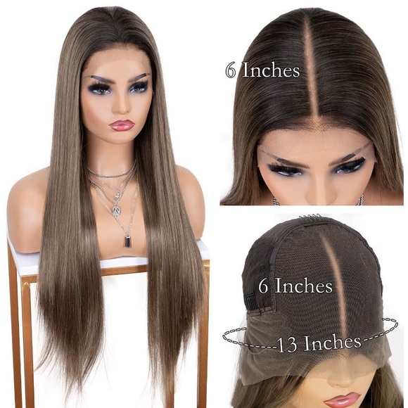 ? INDIA BROWN OMBRÉ STRAIGHT LACE FRONT WIG *NEW* main image 4